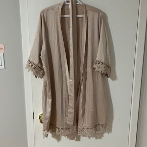 Lace trimmed kimono or robe
